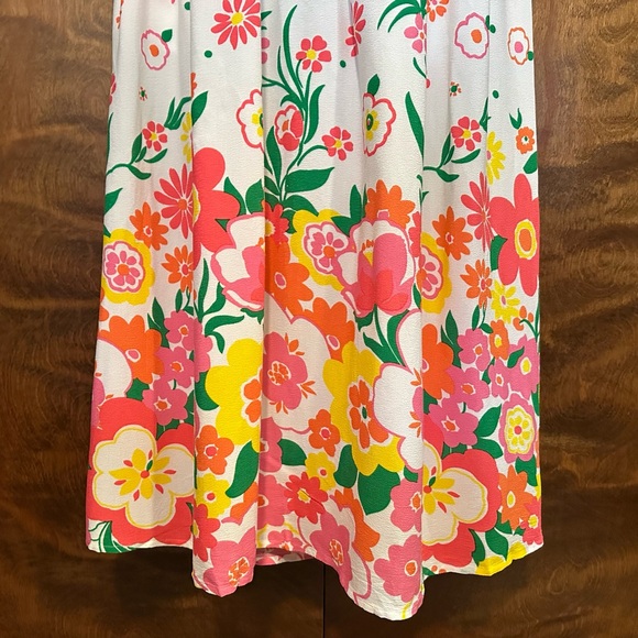 Mister Zimi Sleeveless "Sophie" Midi Dress Womens 12 White Floral Print Easter - Picture 11 of 16